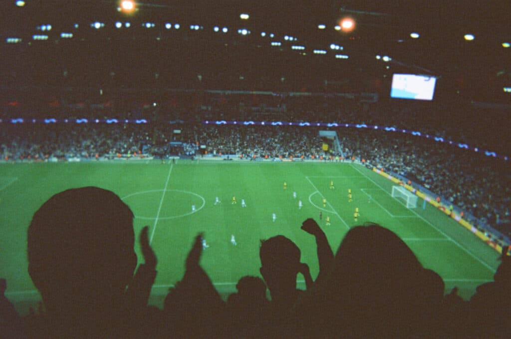 Film photograph taken at a football match

